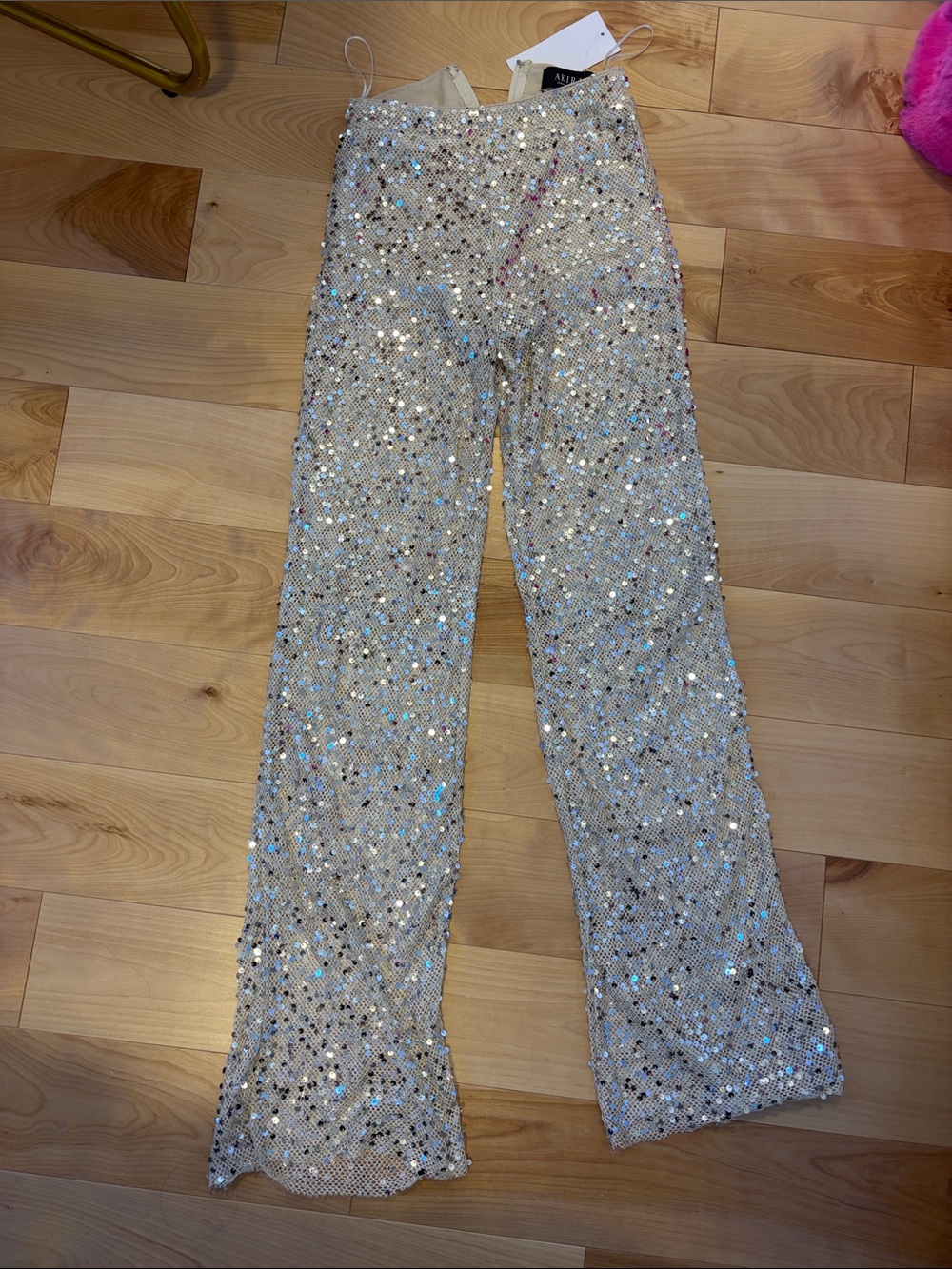 Sequin Wide-Leg Pants - Champagne